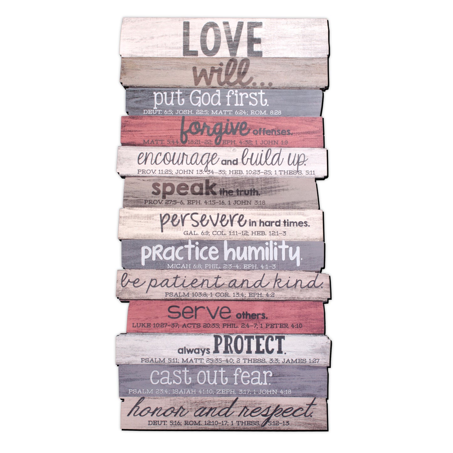 Wall Plaque Stacked Love MDF 16.5H