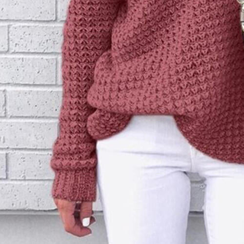 Openwork Off-Shoulder Sweater