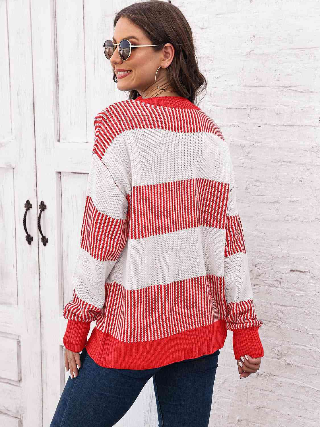 Full Size Round Neck Drop Shoulder Sweater