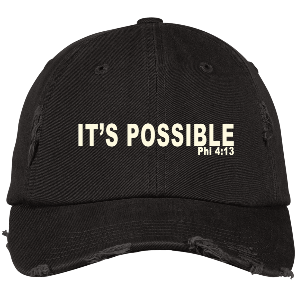 It's Possible Phi413 DT600 Embroidered Distressed Dad Cap