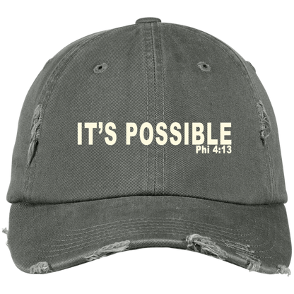 It's Possible Phi413 DT600 Embroidered Distressed Dad Cap