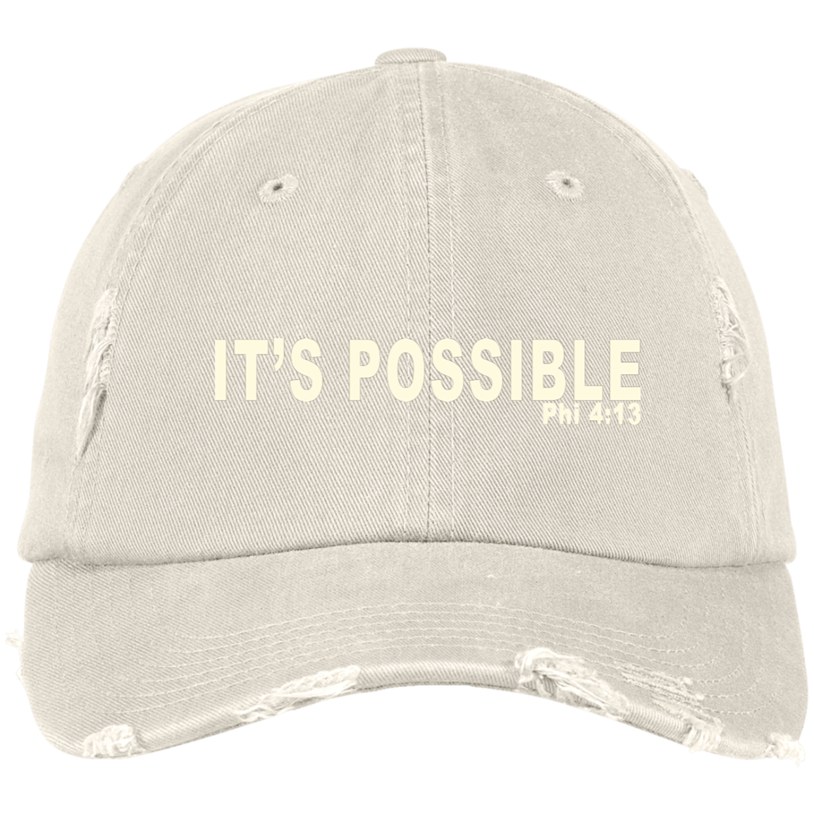 It's Possible Phi413 DT600 Embroidered Distressed Dad Cap