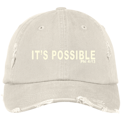 It's Possible Phi413 DT600 Embroidered Distressed Dad Cap