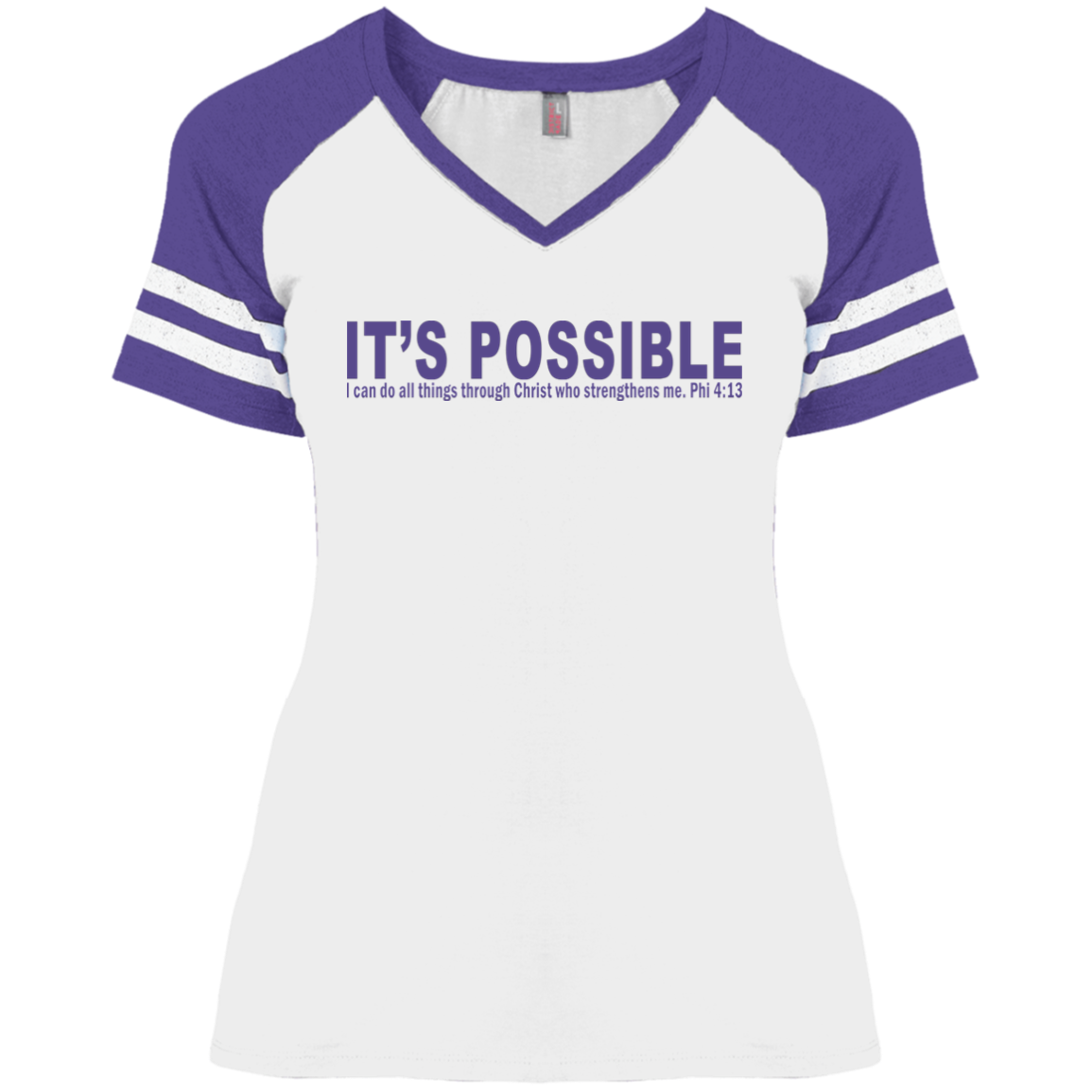 It's Possible Phi413 DM476 Ladies' Game V-Neck T-Shirt