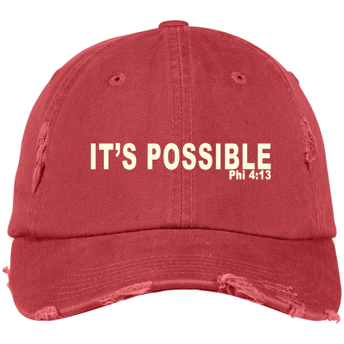 It's Possible Phi413 DT600 Embroidered Distressed Dad Cap