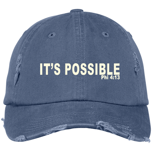 It's Possible Phi413 DT600 Embroidered Distressed Dad Cap