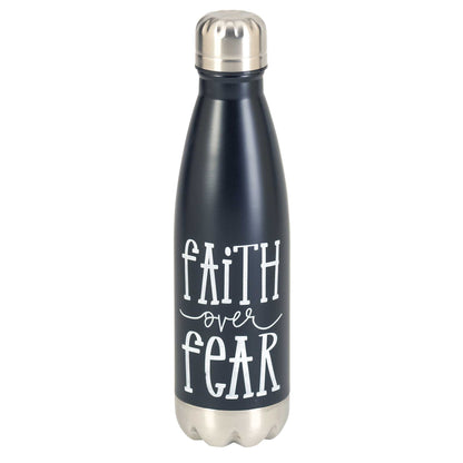 Water Bottle Faith Over Fear Black 17oz