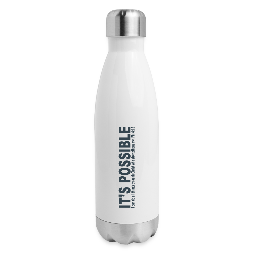 It's Possible Phi413 Insulated Stainless Steel Water Bottle - white