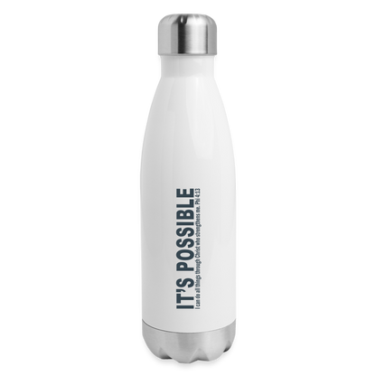 It's Possible Phi413 Insulated Stainless Steel Water Bottle - white