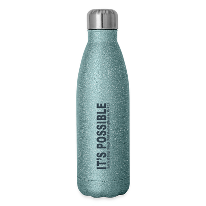 It's Possible Phi413 Insulated Stainless Steel Water Bottle - turquoise glitter