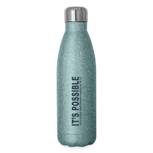 It's Possible Phi413 Insulated Stainless Steel Water Bottle - turquoise glitter