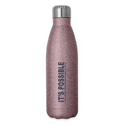 It's Possible Phi413 Insulated Stainless Steel Water Bottle - pink glitter