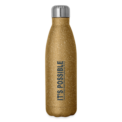 It's Possible Phi413 Insulated Stainless Steel Water Bottle - gold glitter