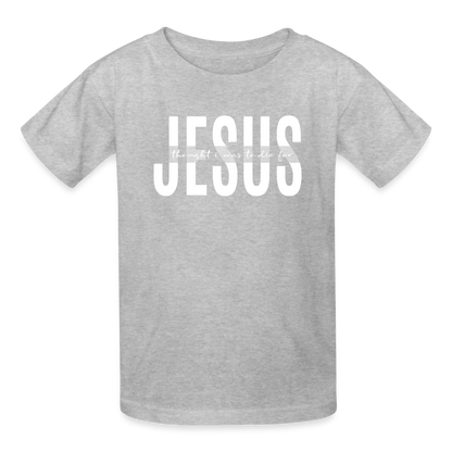 Jesus TDF Ultra Cotton Youth T-Shirt - heather gray