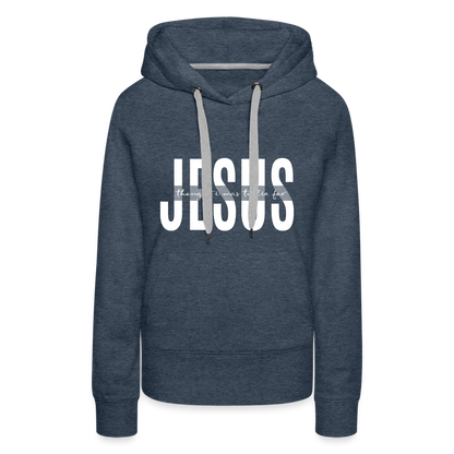 Jesus TDF Women’s Premium Hoodie - heather denim