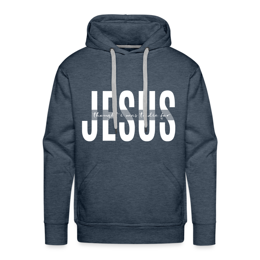 Jesus TDF Men’s Premium Hoodie - heather denim