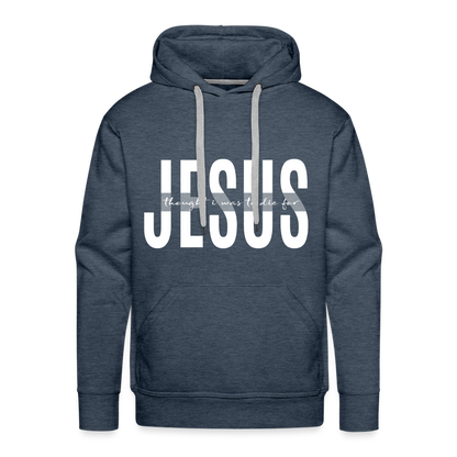 Jesus TDF Men’s Premium Hoodie - heather denim