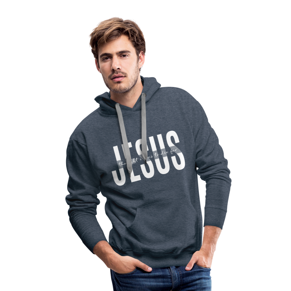 Jesus TDF Men’s Premium Hoodie - heather denim